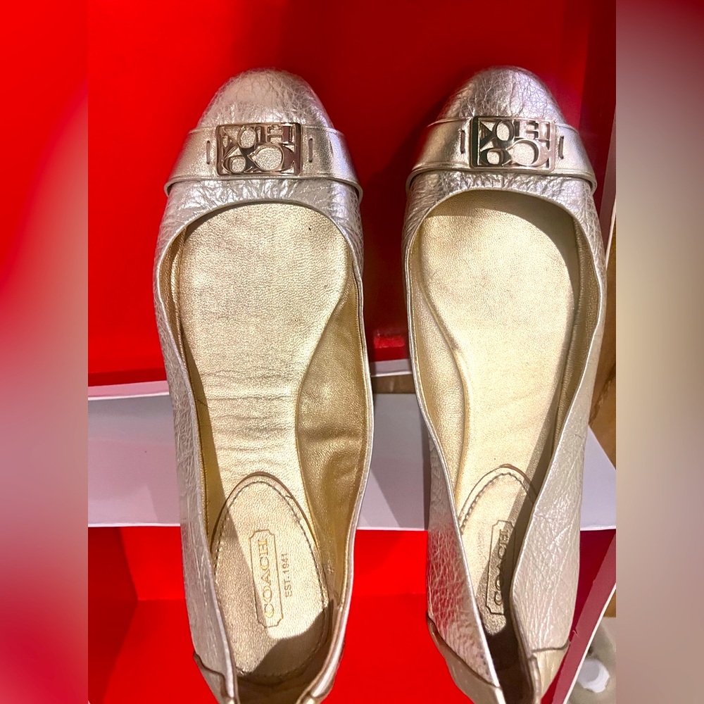 Coach Gold flats 12